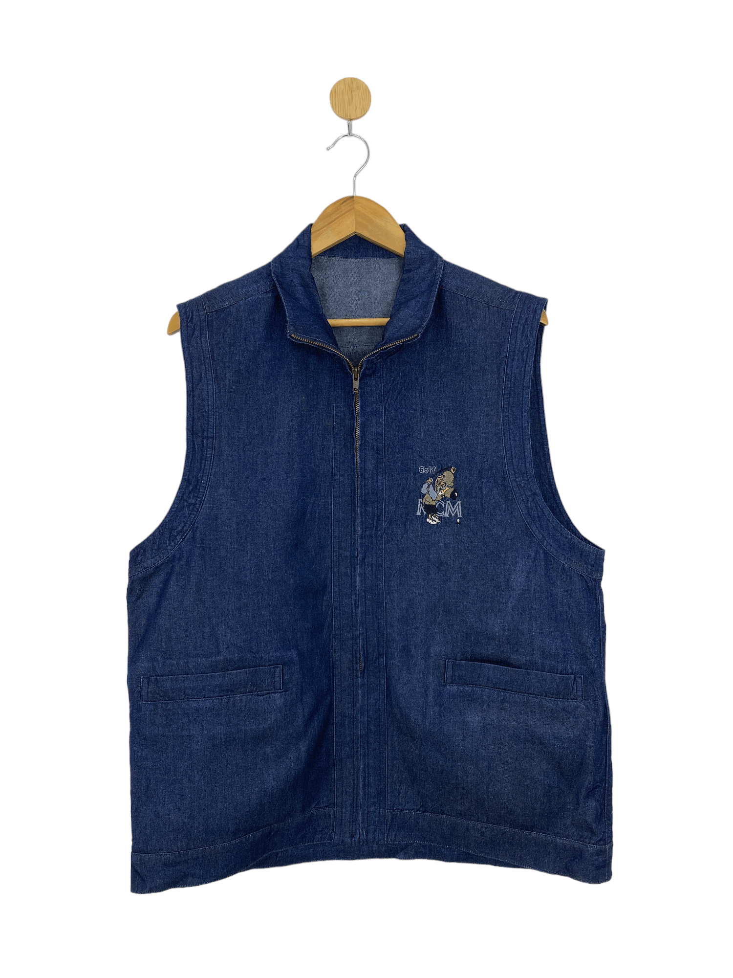 MCM × Vintage Vintage MCM Golf Wear Denim Vest Jacket Size US L / EU 52-54 / 3 - 1 Thumbnail