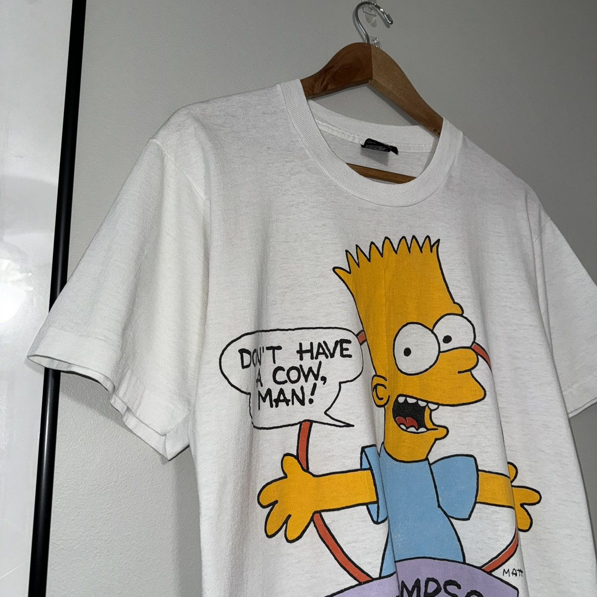 The Simpsons VINTAGE 1990 BART SIMPSON DON’T HAVE A COW MAN SHIRT Size US L / EU 52-54 / 3 - 5 Thumbnail
