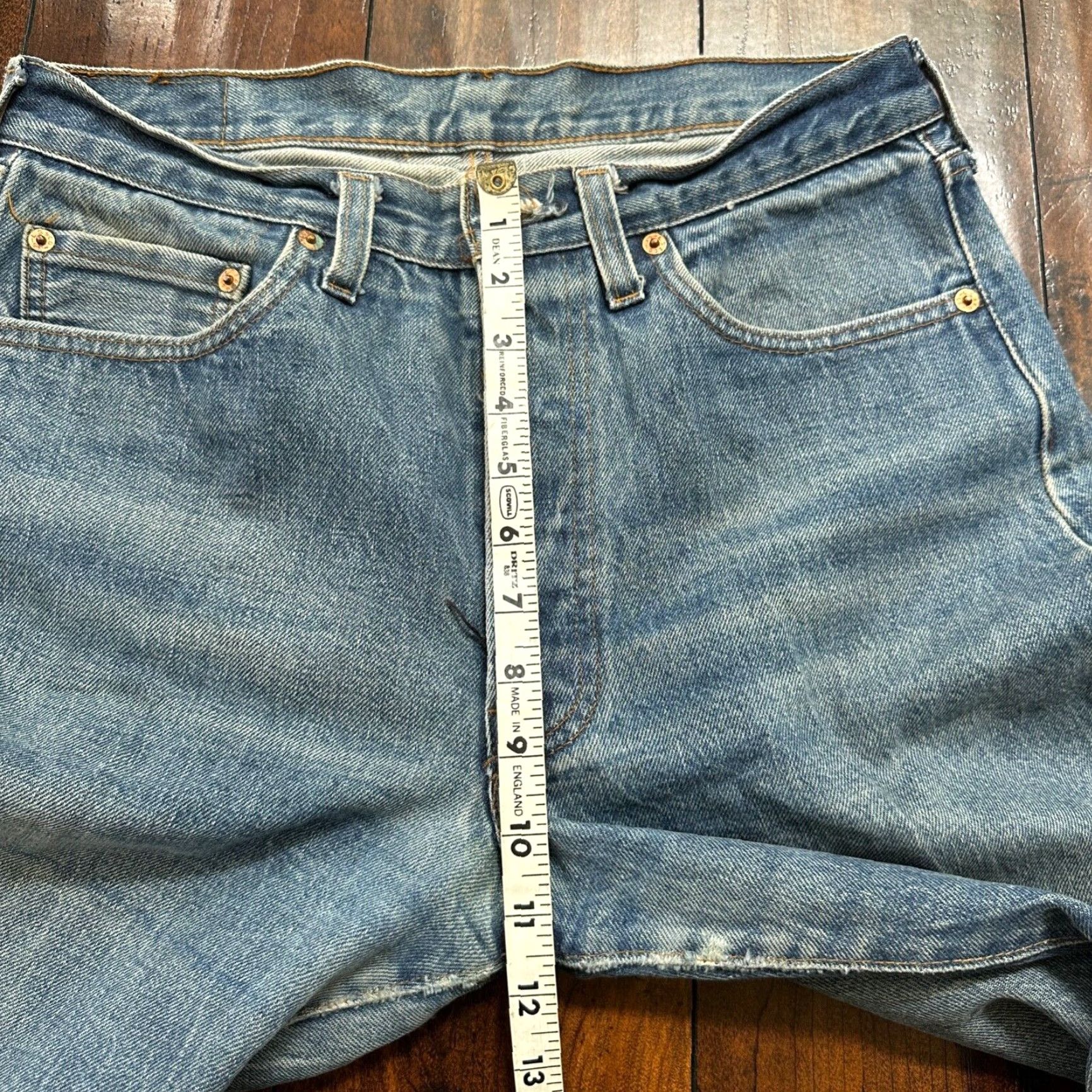 Levi's VINTAGE Levi's 501 XX Jeans 80s Redline Distressed Light Wash Classic Fit 33x38 Blue USA Mens Size US 33 - 5 Thumbnail