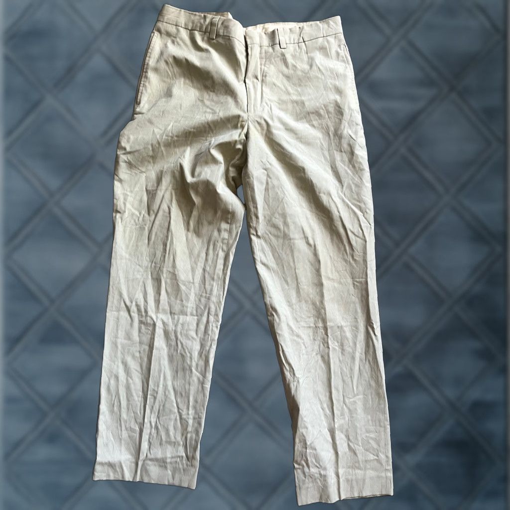 Nautica Nautica Men’s 34x30 Beige Pinstripe Pima Cotton Polyester Pants Slim Dress Pants Straight 30 in Inseam Men Size US 34 / EU 50 - 1 Thumbnail