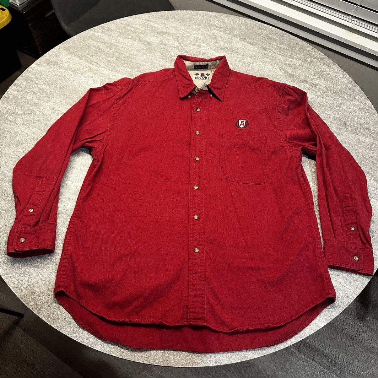 NCAA × Vintage Vintage Boa Resort Alabama Crimson Football Button Shirt Size US L / EU 52-54 / 3 - 1 Thumbnail