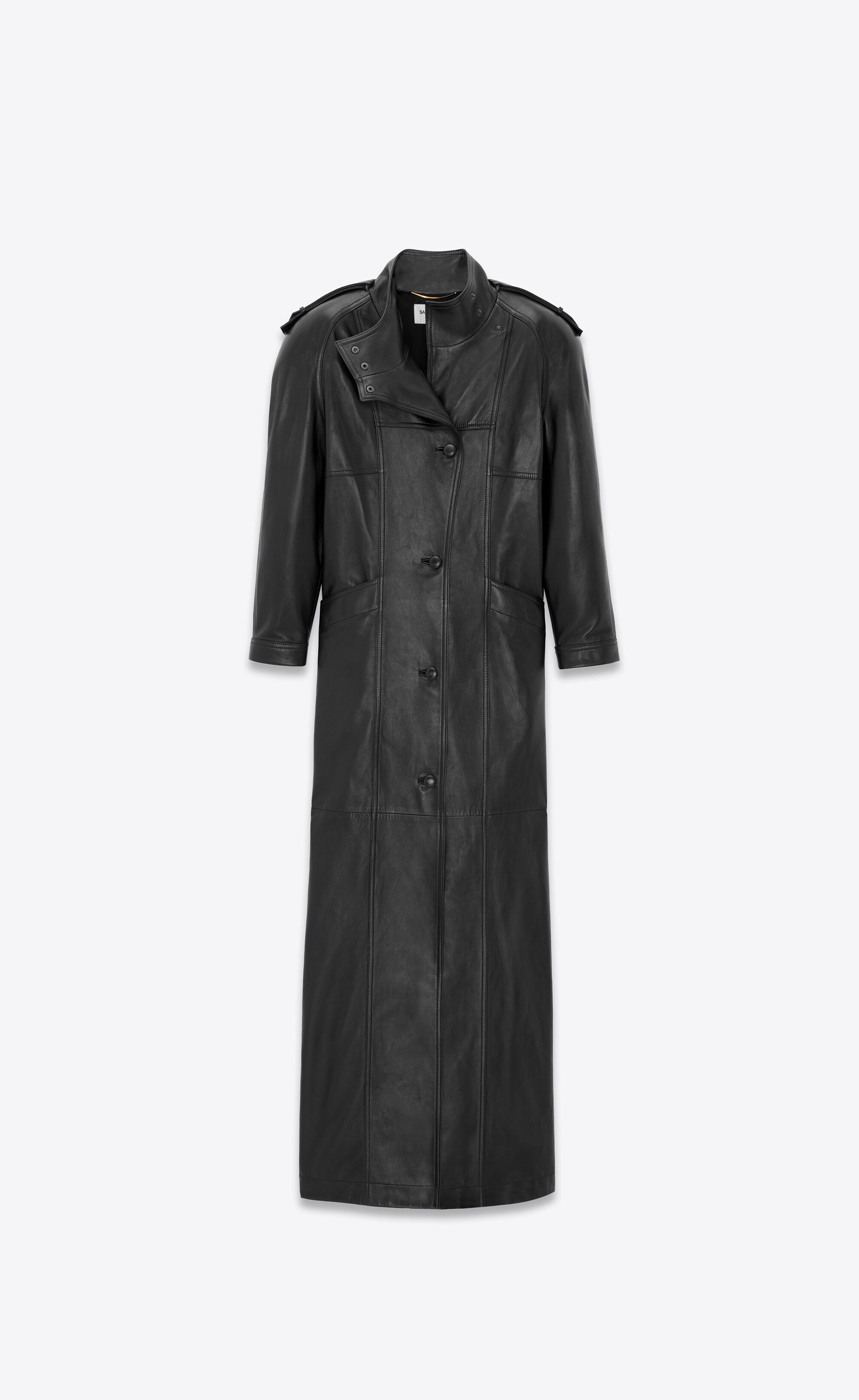 Saint Laurent Paris o1tp1o0125 Long Coat In Lambskin in Black Size XL / US 12-14 / IT 48-50 - 1 Thumbnail
