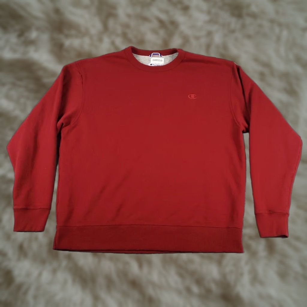 Champion Champion Sweater Mens XL Red Pullover Crew Neck Cotton Blend Size US XL / EU 56 / 4 - 1 Thumbnail