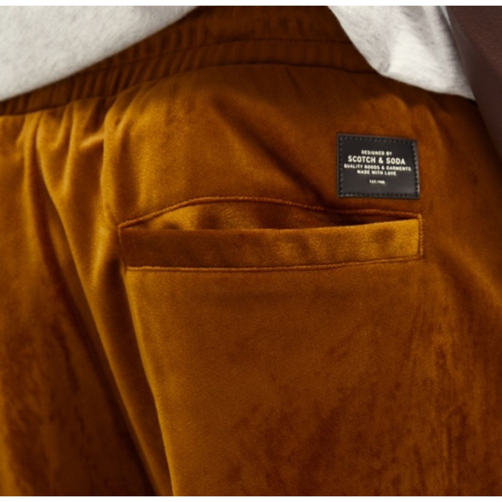 Scotch & Soda SCOTCH & SODA Velour Elastic Track Pants Drawstring Gold M Size 30" / US 8 / IT 44 - 5 Thumbnail