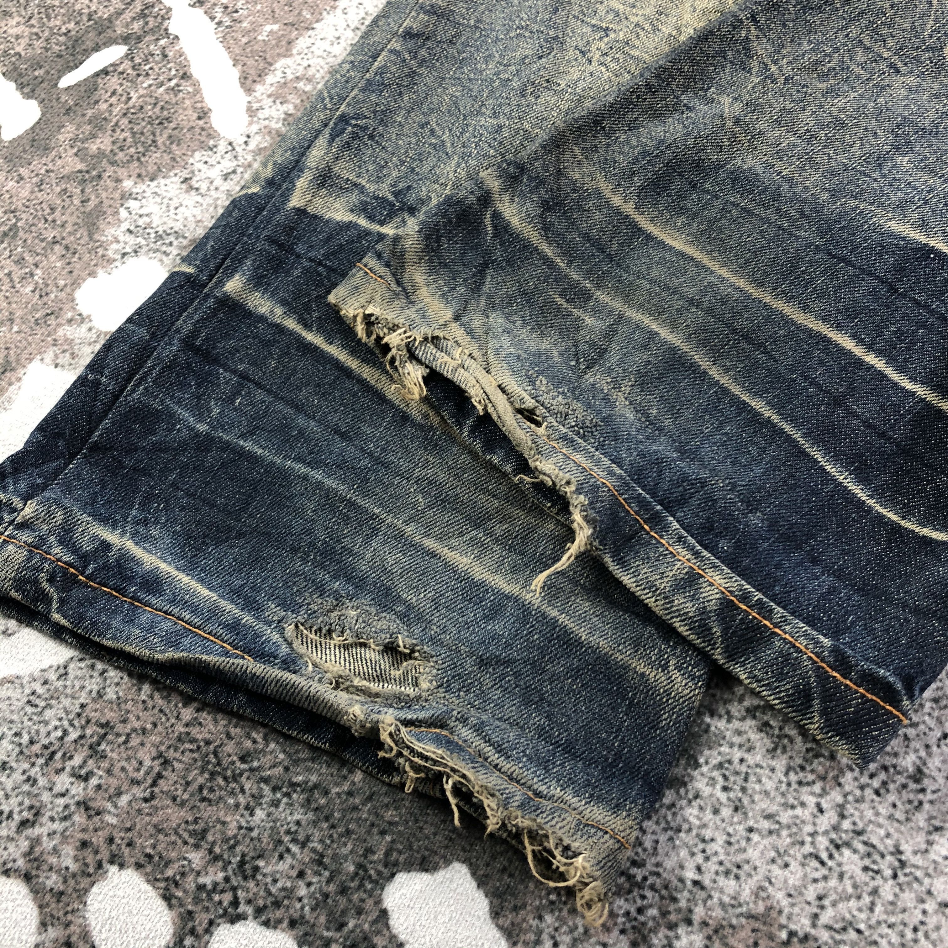 Japanese Brand Vintage Lowbox Jeans Rusty Wash Flare Denim KJ1687 Size US 30 / EU 46 - 6 Thumbnail
