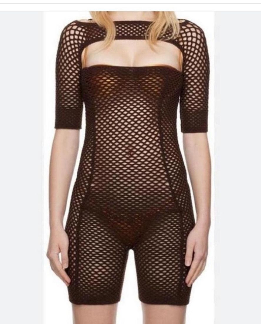 ISA BOULDER BROWN SHEER ROMPER Size 27" / US 4 / IT 40 - 3 Thumbnail