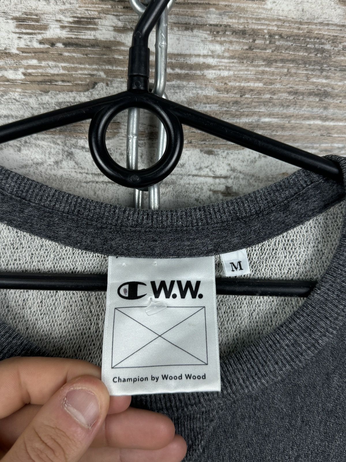Champion × Wood Wood Mens Champion by Wood Wood sweatshirt art grey size M Size US M / EU 48-50 / 2 - 4 Thumbnail