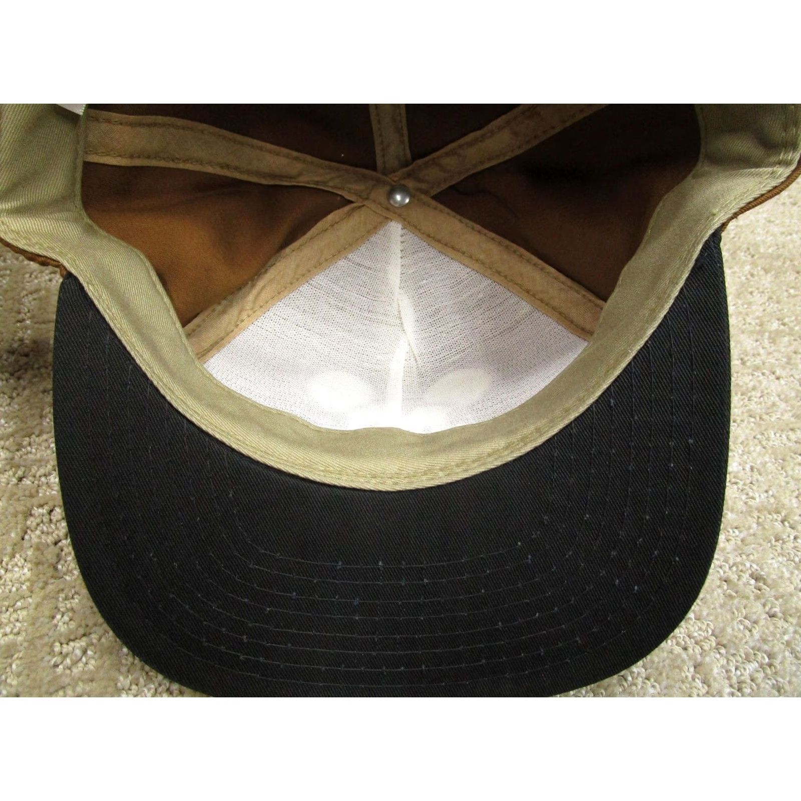 Disney VINTAGE Disney Mickey Mouse Cap Snap Back Men One Size Brown Black Cotton Polyester Twill Adjustable Cap Mens 90s Disney Hat Size ONE SIZE - 6 Thumbnail