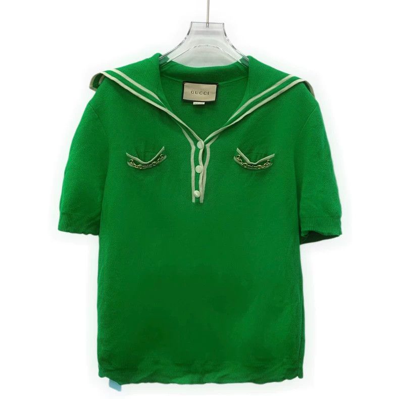 Gucci Gucci Green pocket chain wool single-breasted short-sleeve Size L / US 10 / IT 46 - 1 Thumbnail