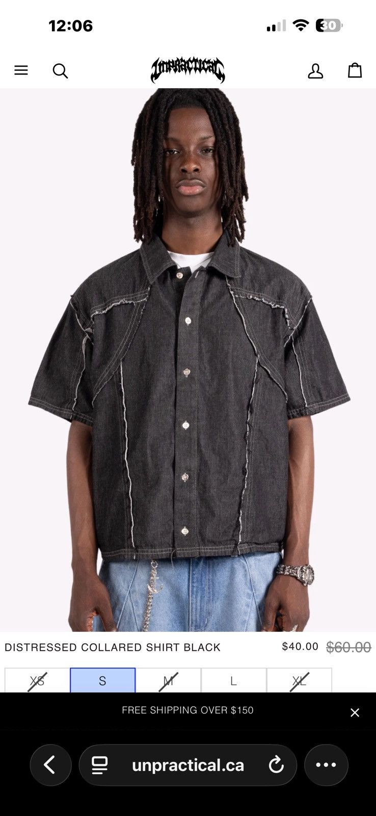 Other DISTRESSED COLLARED SHIRT BLACK Size US M / EU 48-50 / 2 - 1 Thumbnail