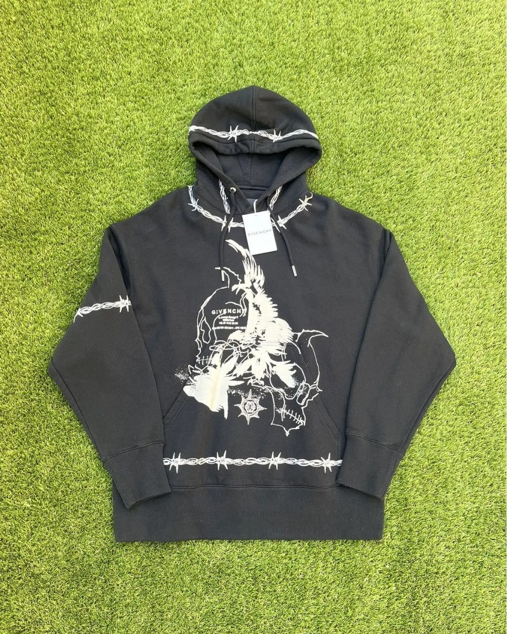 Givenchy Givenchy FW21 Barbed Wire Eagle Gothic Destroy Lonely Hoodie Size US L / EU 52-54 / 3 - 1 Thumbnail