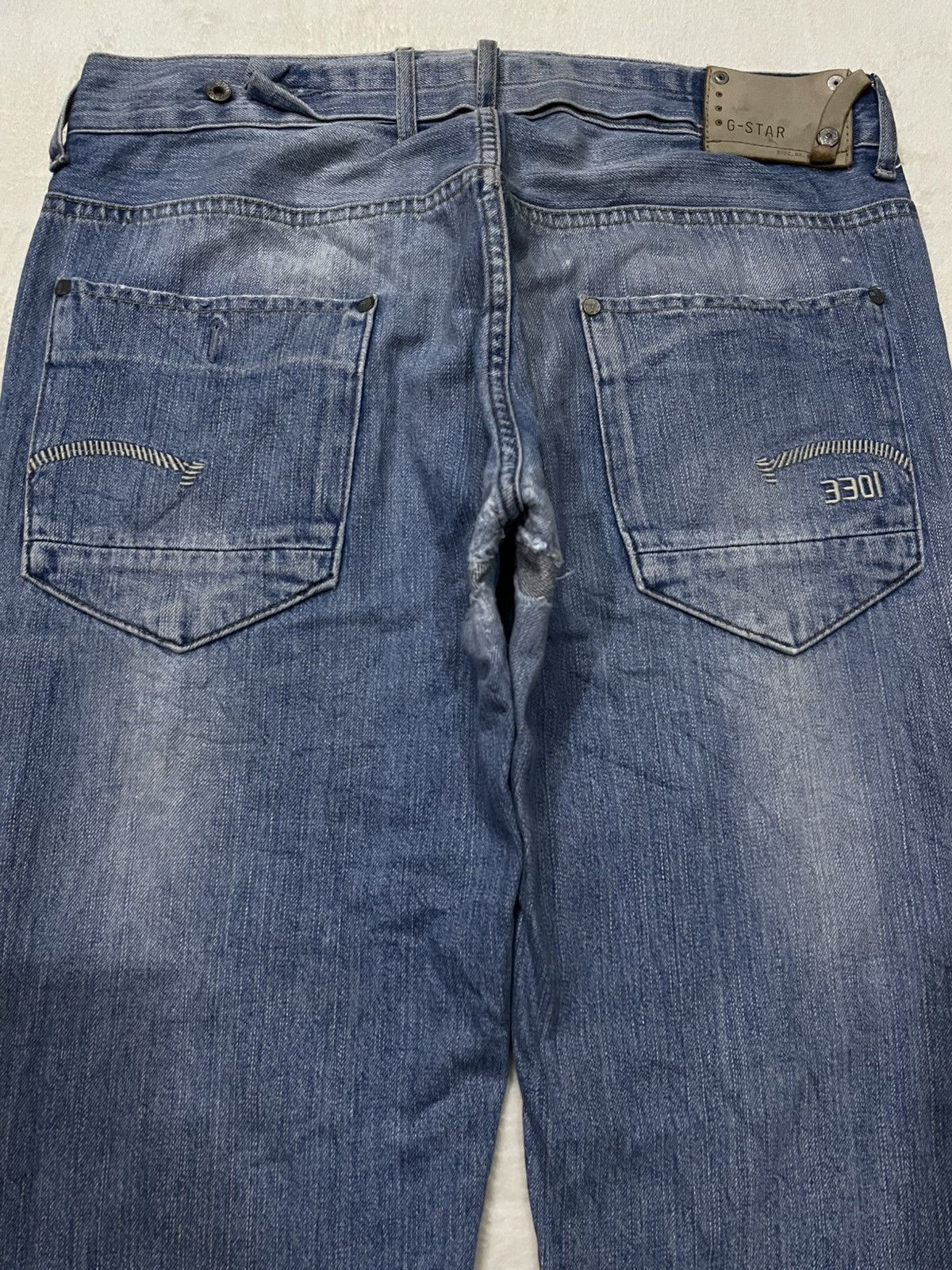G-Star Vintage G-STAR RAW Skinny Mudwash Distress Ripped Denim Jean Size US 35 - 19 Thumbnail