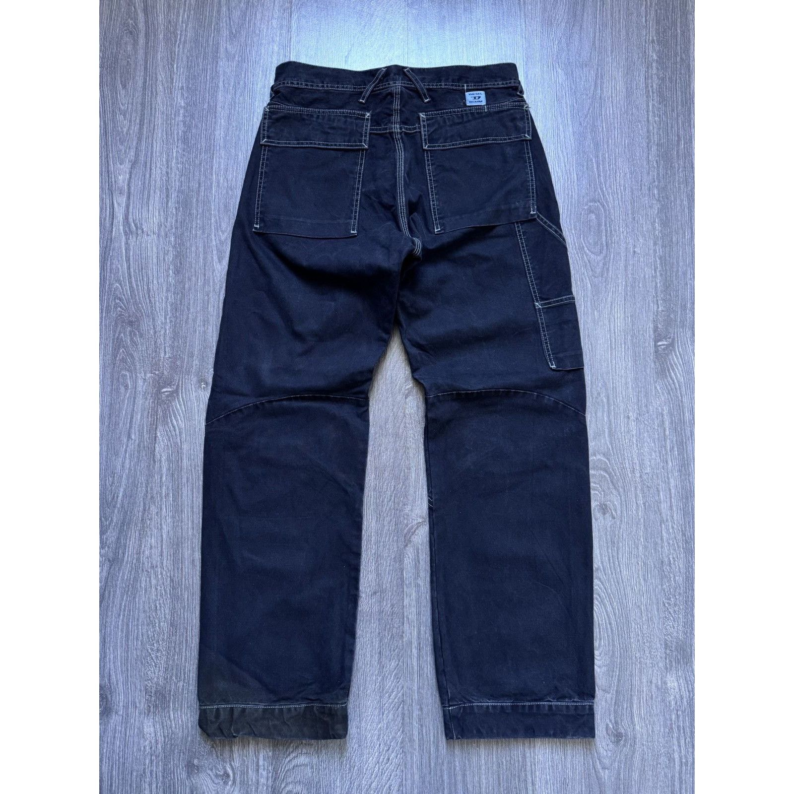 Diesel × Vintage Y2K Vintage Diesel Baggy Black Work Denim Pants Size US 28 / EU 44 - 7 Thumbnail