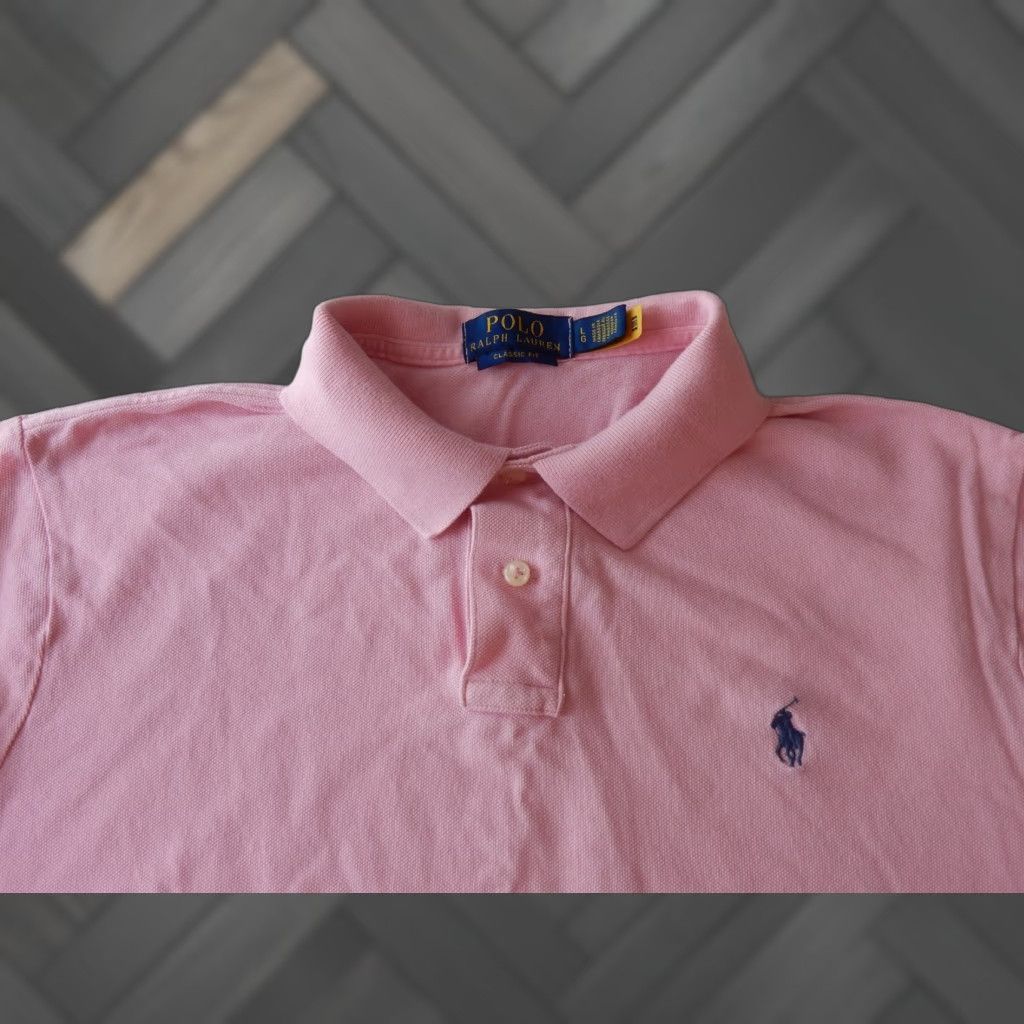 Polo Ralph Lauren Polo Ralph Lauren Polo Shirt Mens Short Sleeve Size L Pink Solid 100% Cotton Size US L / EU 52-54 / 3 - 1 Thumbnail