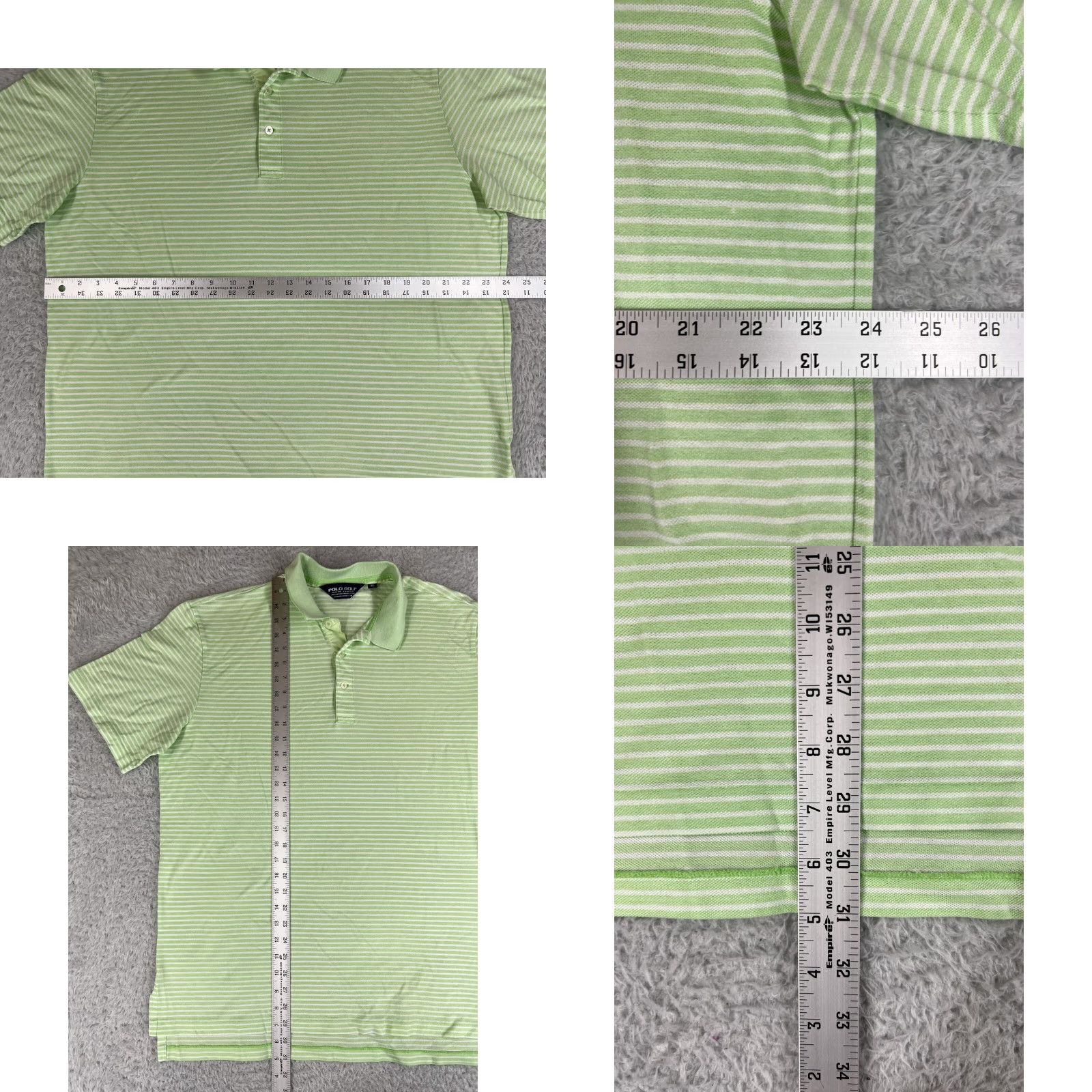 Polo Ralph Lauren Polo Golf Ralph Lauren Shirt Mens XL Green White Stripe 100% Cotton Polo Shirt Striped Classic Fit All Seasons Men’s Polo Ralph Lauren Shirt Size US XL / EU 56 / 4 - 8 Thumbnail