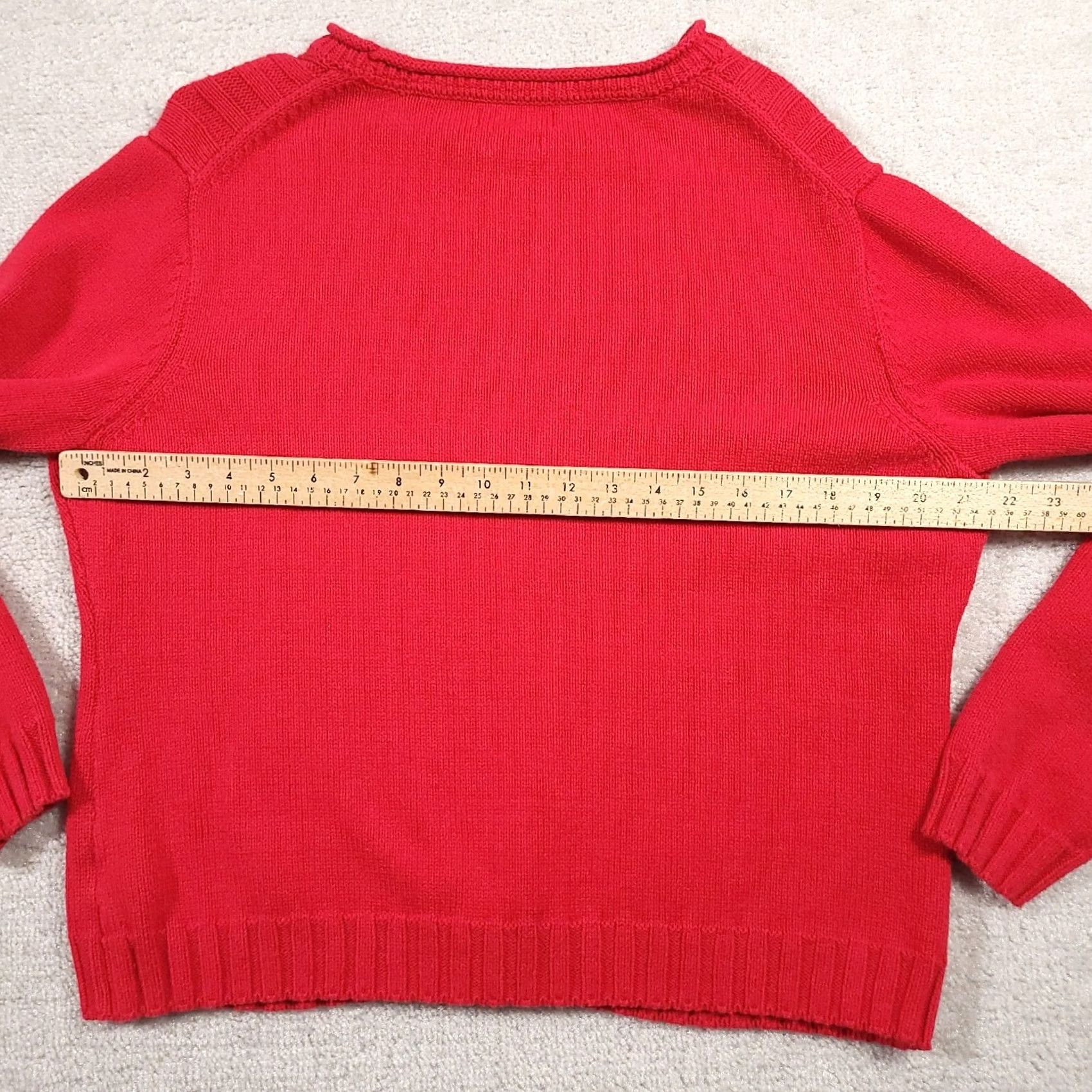 Van Heusen Van Heusen Sweater Womens XL Red Long Sleeve Cable Knit Size XL / US 12-14 / IT 48-50 - 6 Thumbnail