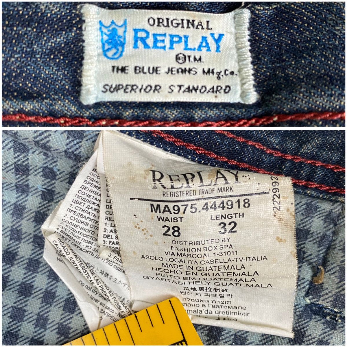 Replay × Vintage Vintage Replay Dirty Distressed Jeans Size US 29 - 10 Thumbnail