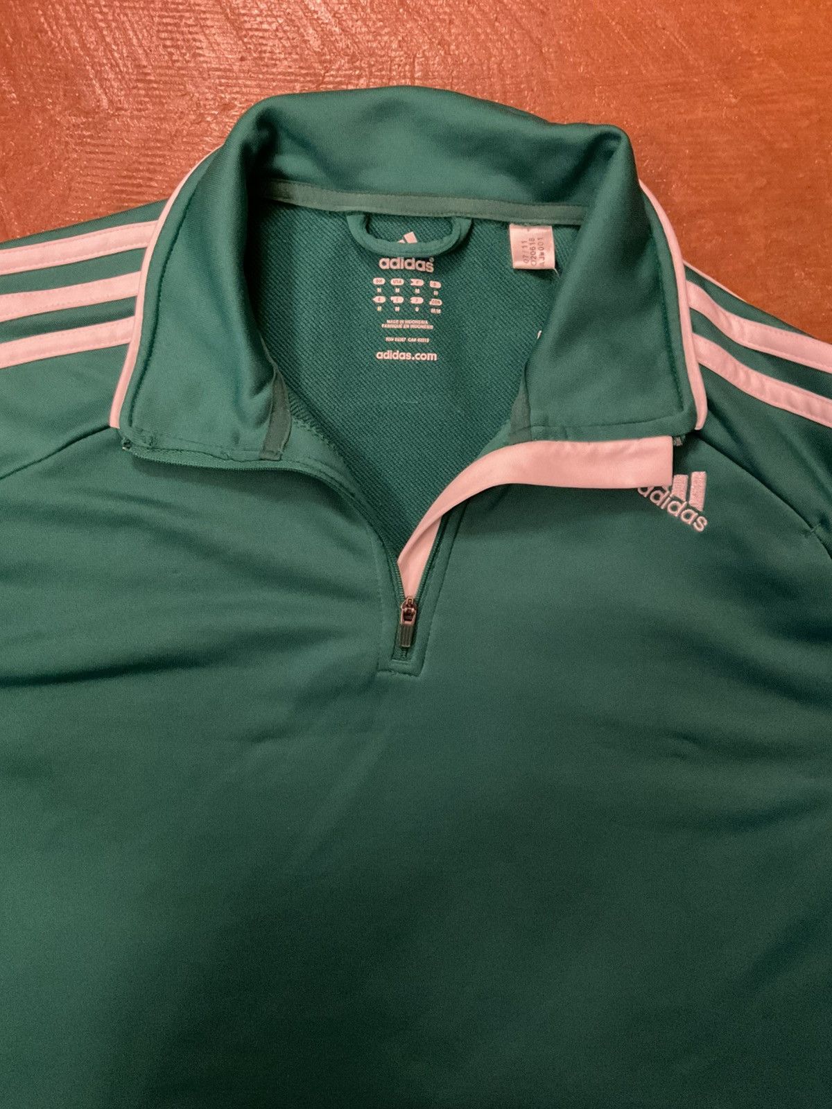 Adidas Adidas Teal Quarter-Zip with White Accents Size US M / EU 48-50 / 2 - 6 Thumbnail