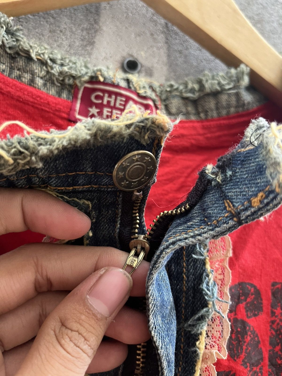 Handmade CHEAP★FED★ College Grunge Top – Japan Punk Y2K Size US XS / EU 42 / 0 - 9 Thumbnail