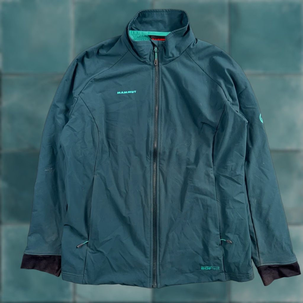 Mammut Mammut SofTech Jacket Windbreaker Soft Shell Full Zip Pockets Green XL Womens Size XL / US 12-14 / IT 48-50 - 1 Thumbnail