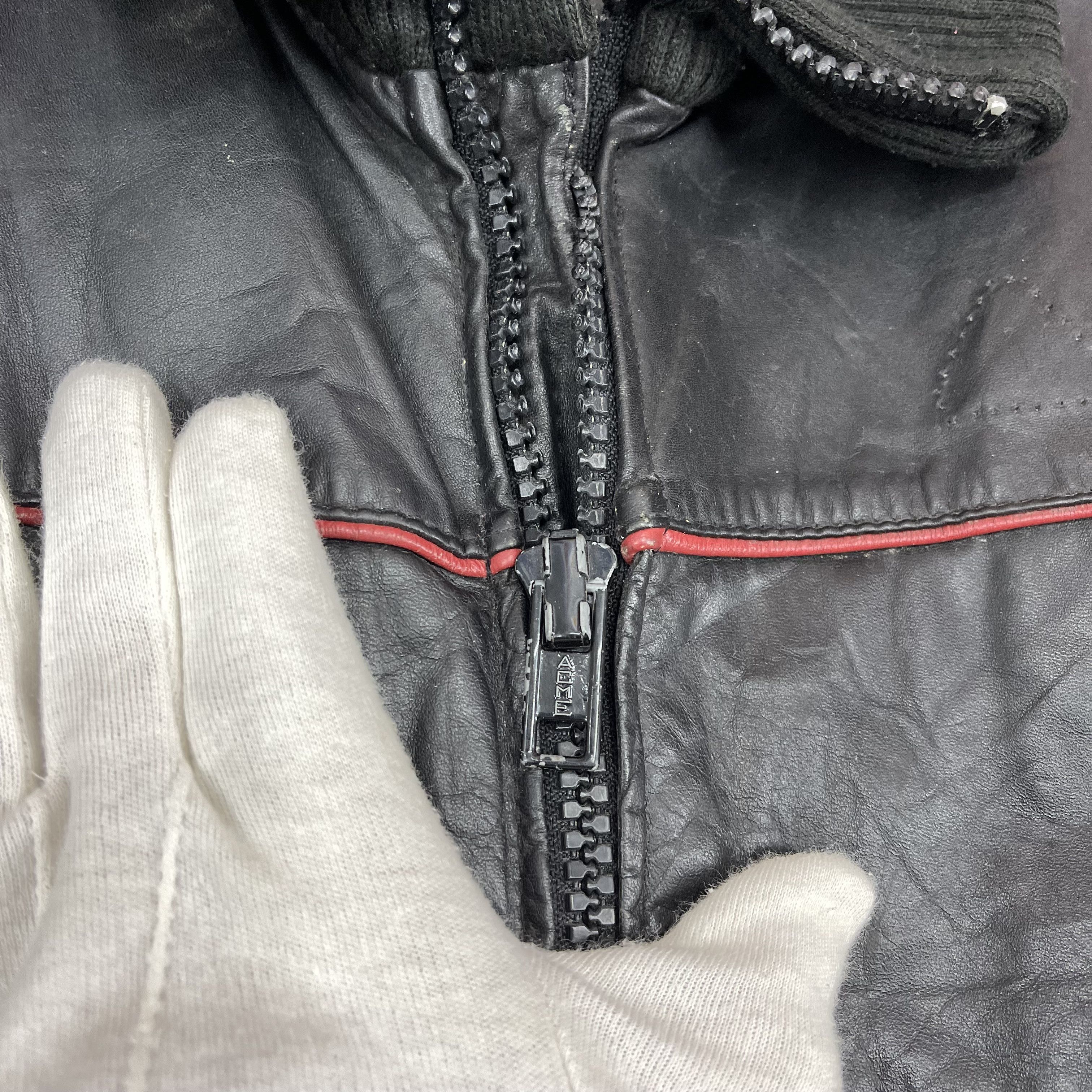 Vintage 90s Vintage ANGORA Leather Jacket Motorcycle Jacket #1187/AP Size US M / EU 48-50 / 2 - 3 Thumbnail