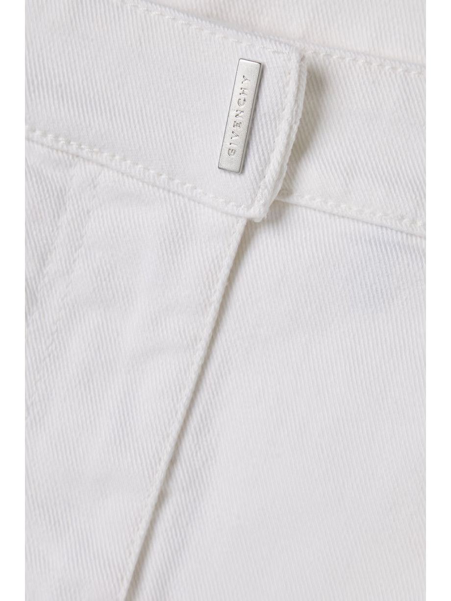 Givenchy o1y0925 Denim Mini Skirt in White Size 32" / US 10 / IT 46 - 4 Thumbnail