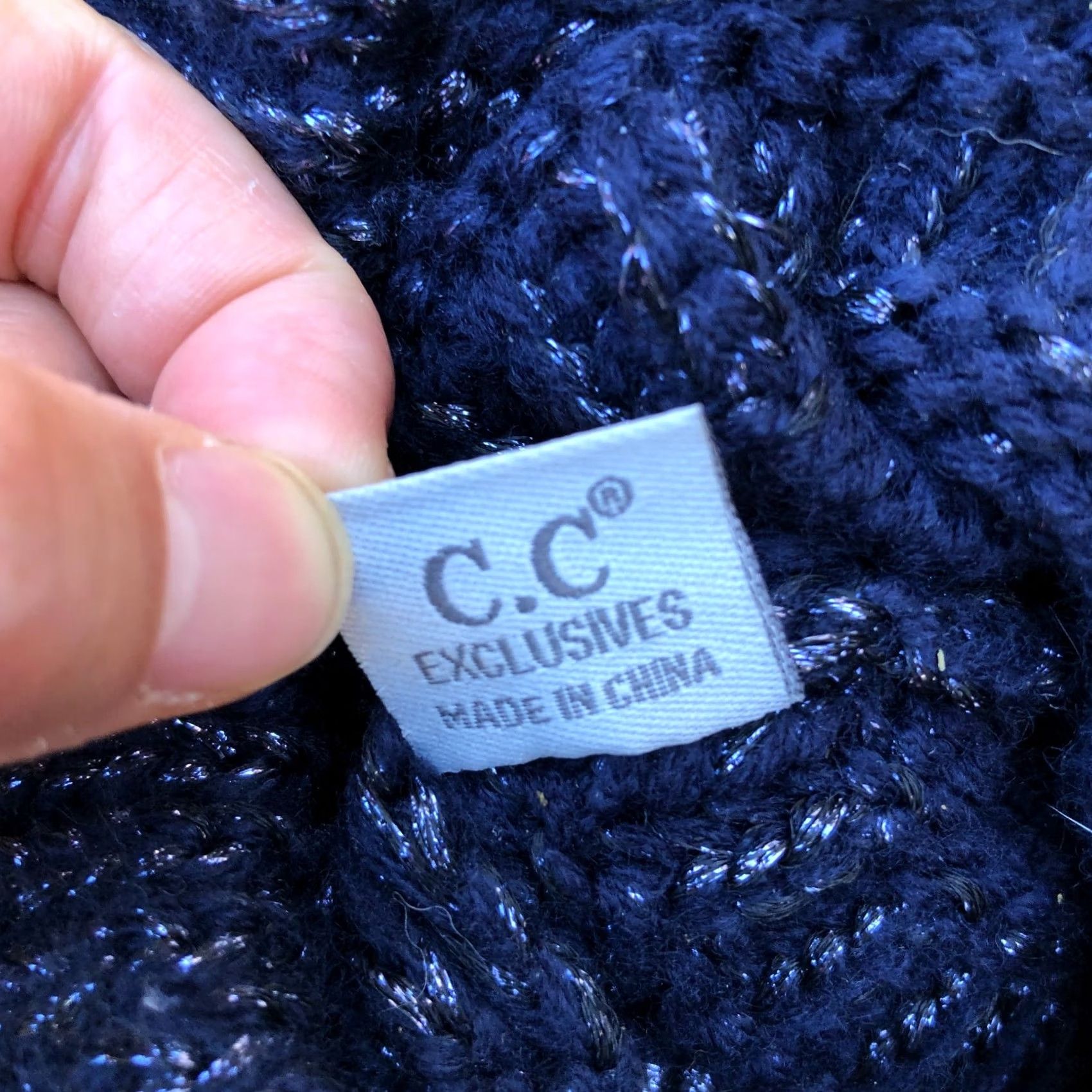 Vintage CC Exclusives Knit Skull Beanie Hat Women's Blue Cap 100% Acrylic Beanie Knit Wool (if "Wool" not allowed) Size ONE SIZE - 4 Thumbnail
