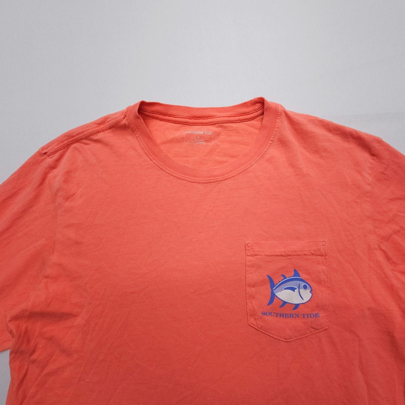 Southern Tide Southern Tide The Skipjack Long Sleeve Tee Mens L Orange / Red Fish Logo Crew Neck Cotton Knit All Seasons Outdoor Shirt Shirt Mens Size US L / EU 52-54 / 3 - 4 Thumbnail