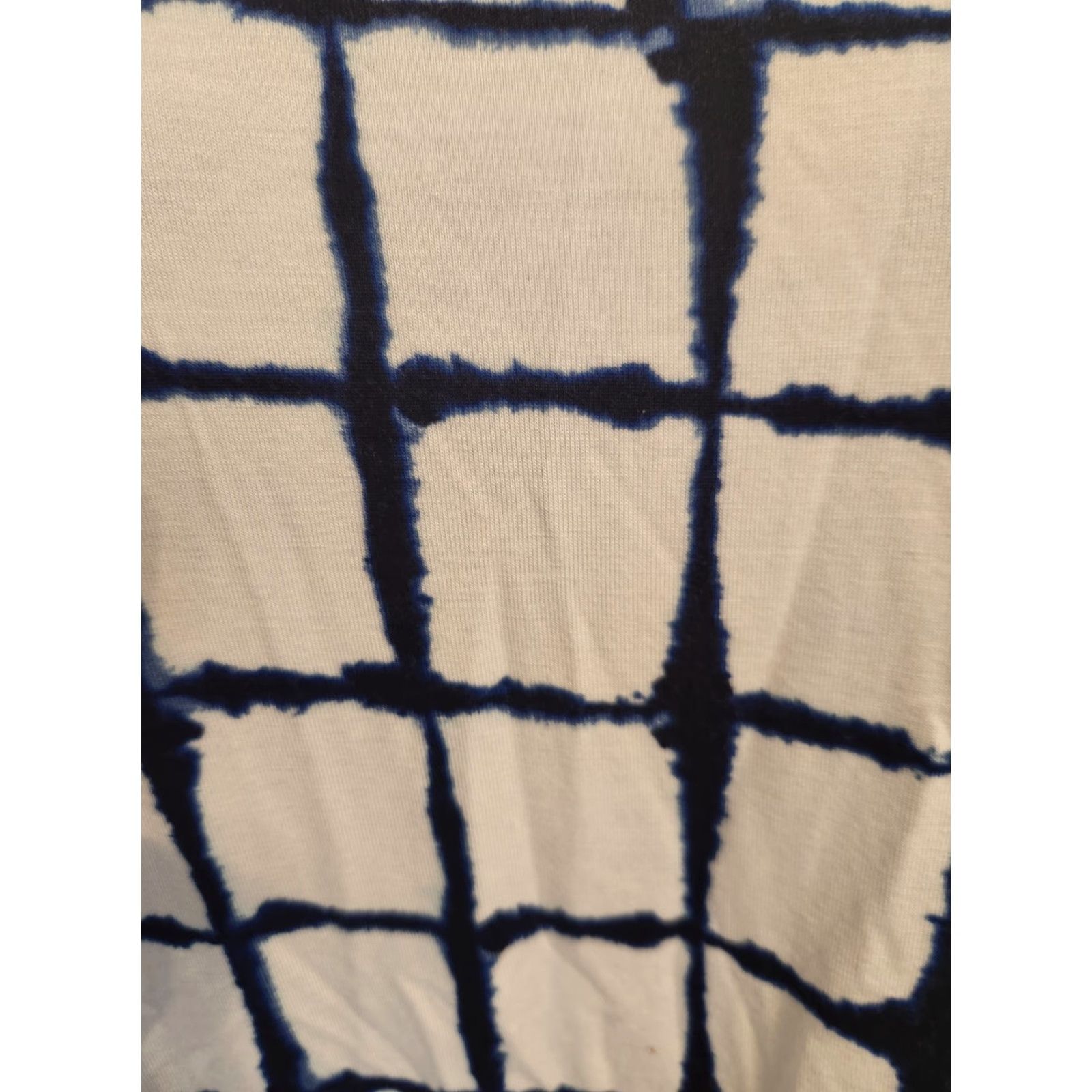 Essentials Apt 9 Essentials White Blue Grid Print Short Sleeve T Shirt 2XL Women Shirt Casual Mens Womens Size XXL / US 16-18 / IT 52-54 - 2 Thumbnail
