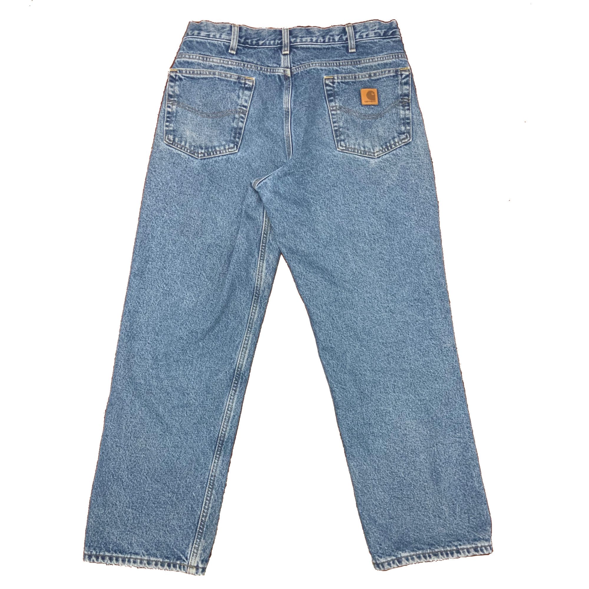 Carhartt × Vintage Vintage Flannel Lined Carhartt Blue Jeans Size US 34 / EU 50 - 1 Thumbnail