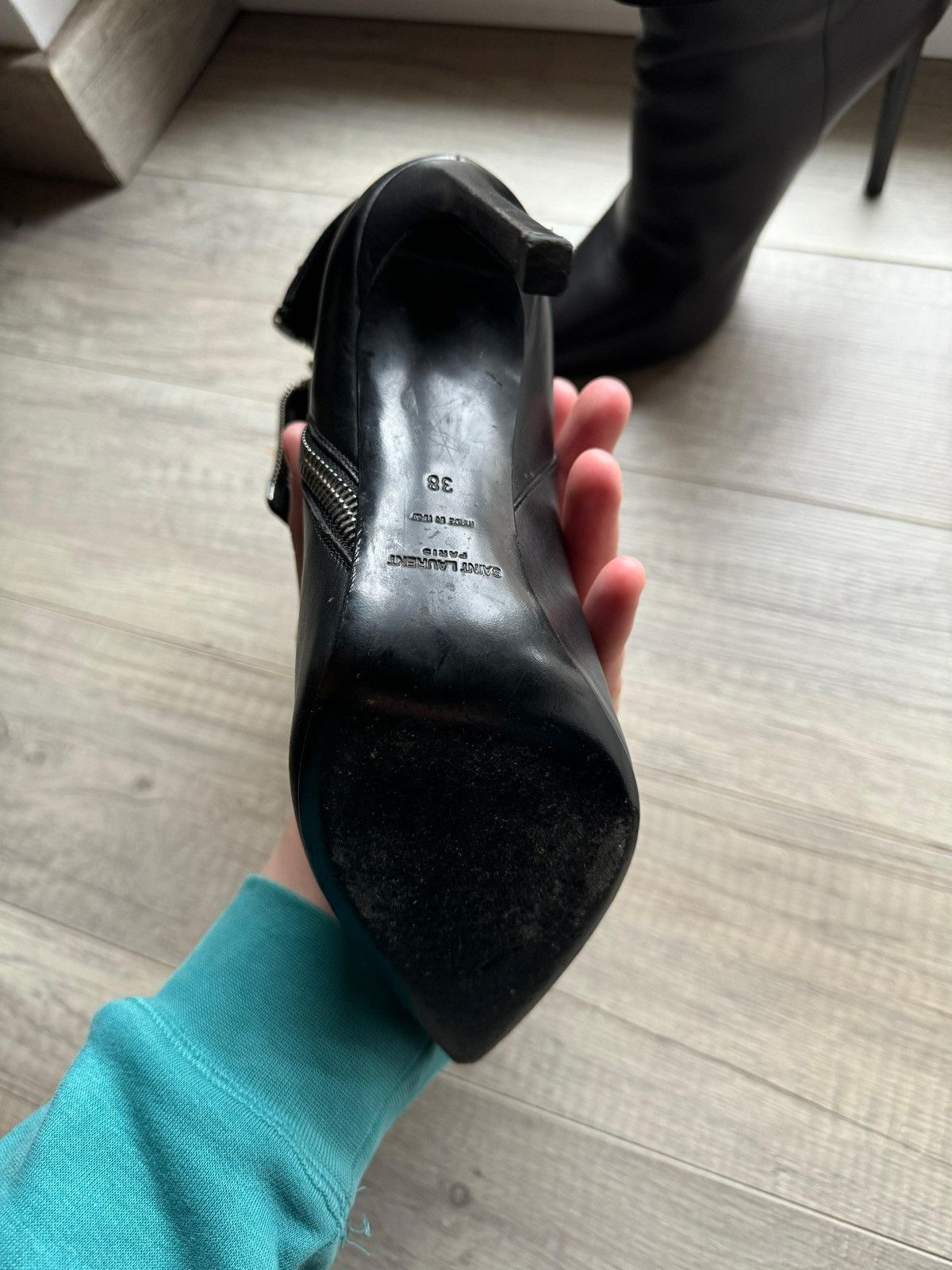 Saint Laurent Paris × Yves Saint Laurent Saint Laurent Studded High Heel Rock Boots Size US 8 / IT 38 - 8 Thumbnail