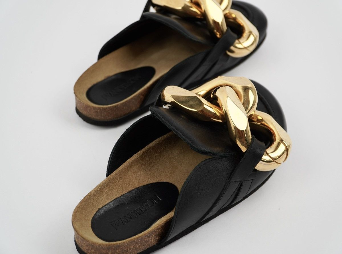 JW Anderson J.W.Anderson - Chain Loafers Mules - Black Leather Size US 7 / IT 37 - 10 Thumbnail