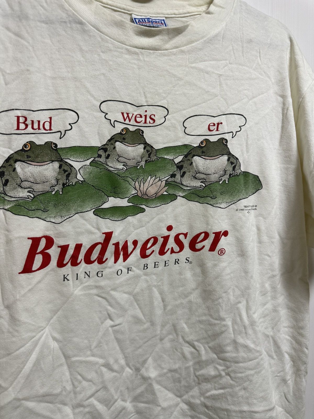 Budweiser × Vintage Vintage 1995 Budweiser Frogs Shirt Size Xl Size US XL / EU 56 / 4 - 2 Thumbnail