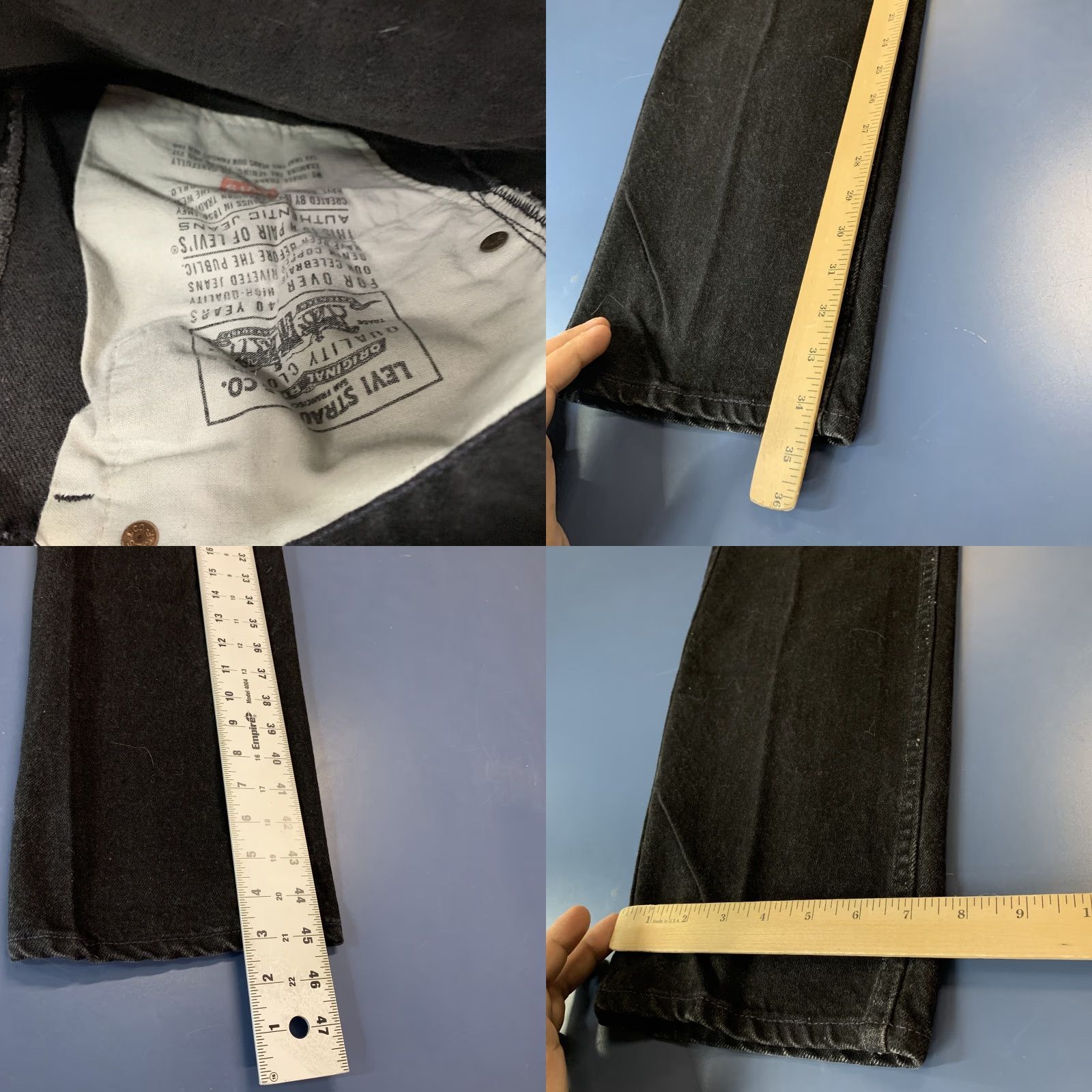 Levi's VINTAGE Levi's 505 Black Denim Jeans Mens Size 34x34 Straight Fit 90s Size US 34 / EU 50 - 8 Thumbnail