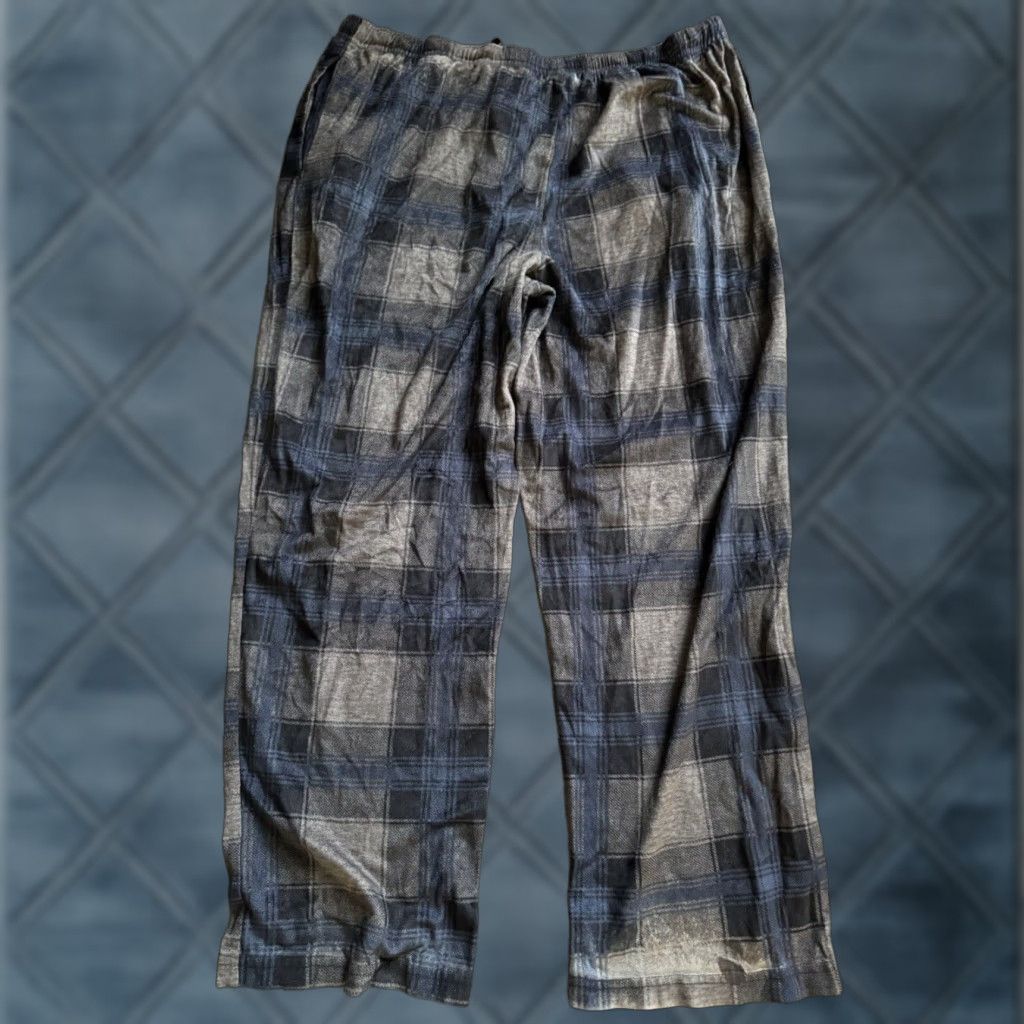 U.S. Polo Assn. U.S. Polo Assn Men's Lounge Pants Sleepwear Plaid Blue Gray XL Drawstring Polyester Nightwear Pants Mens Clothing Size US XL / EU 56 / 4 - 1 Thumbnail