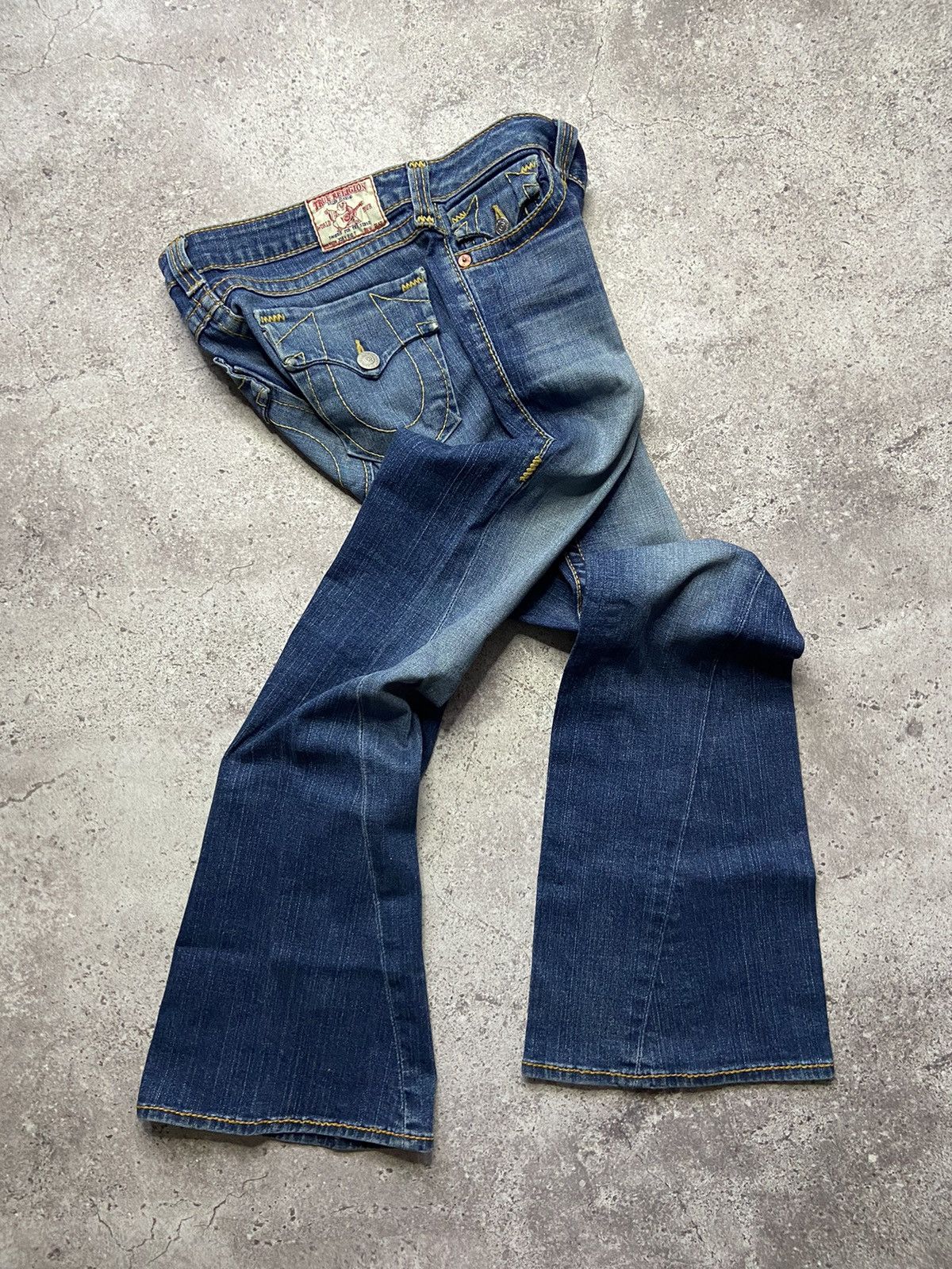 Hysteric Glamour × Japanese Brand × True Religion Flared TRUE RELIGION with Orange Stitching Low Rise jeans Size 30" / US 8 / IT 44 - 1 Thumbnail