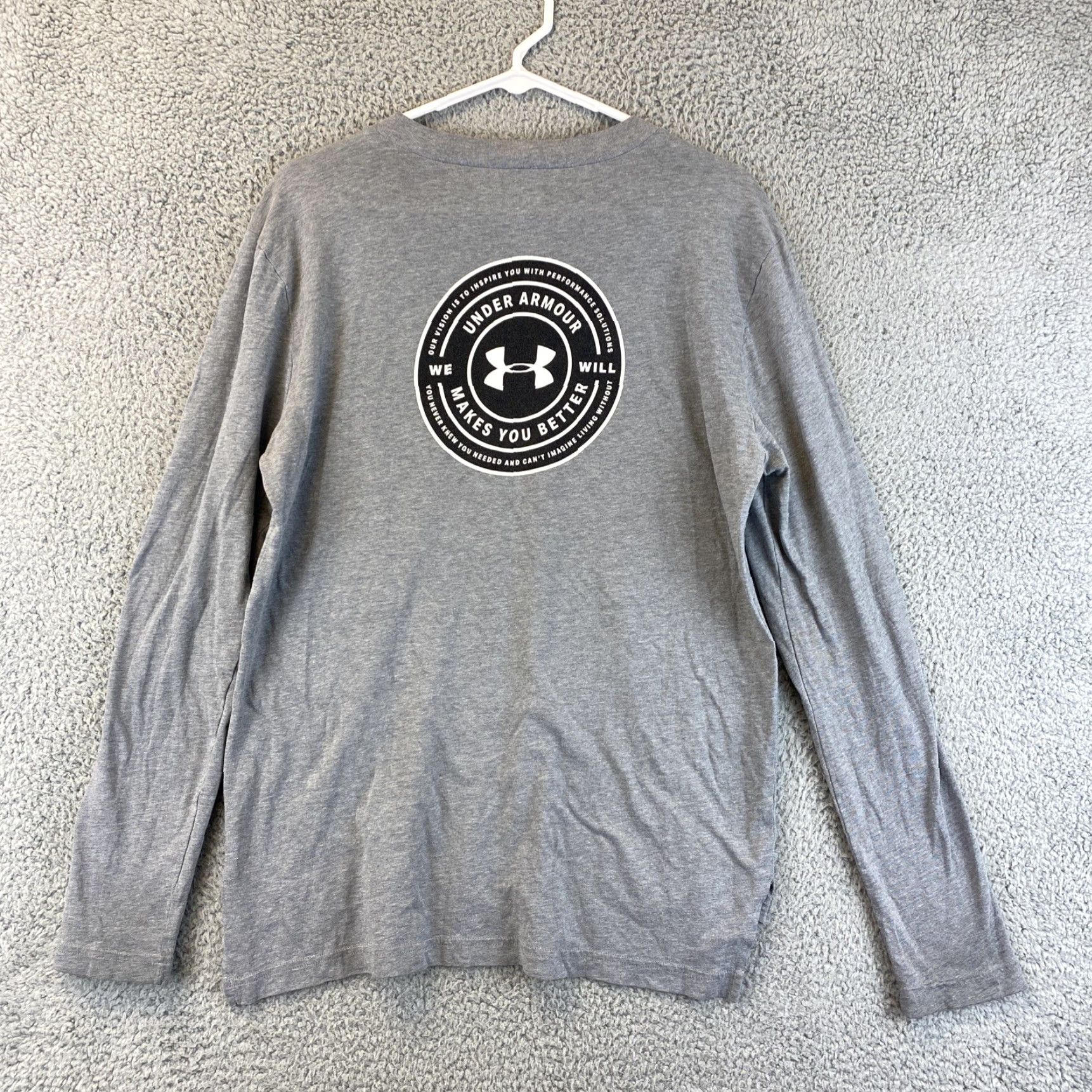 Under Armour Under Armour Shirt Mens Medium Gray Long Sleeve Crew Neck Tshirt 54-11 Size US M / EU 48-50 / 2 - 7 Thumbnail