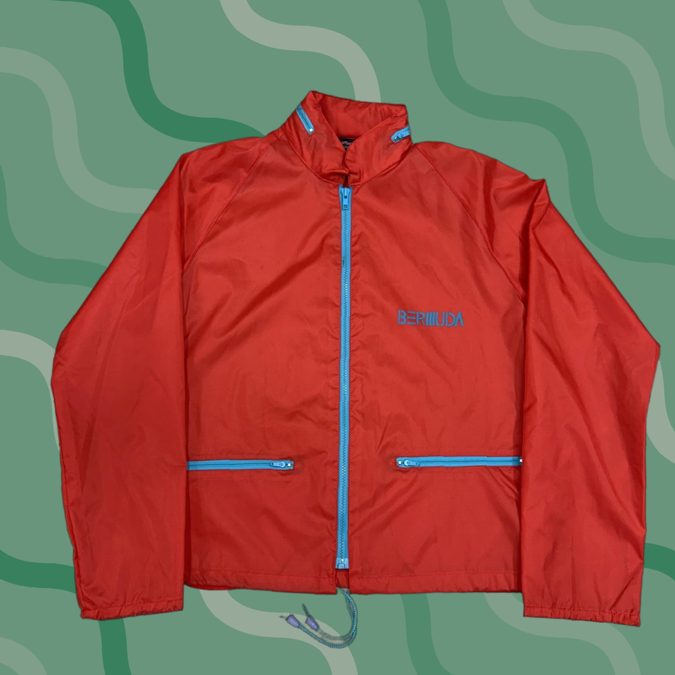 Vintage Atlantic Sportswear Bermuda Jacket Mens Small Red Full Zip Windbreaker Nylon Size US S / EU 44-46 / 1 - 1 Thumbnail
