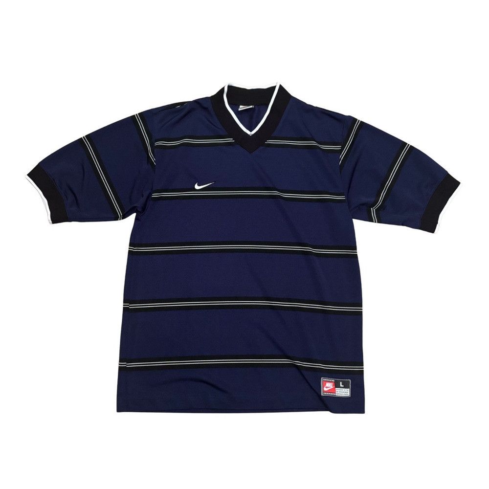 Nike Nike RARE Y2K Navy Striped Shirt Size US L / EU 52-54 / 3 - 1 Thumbnail
