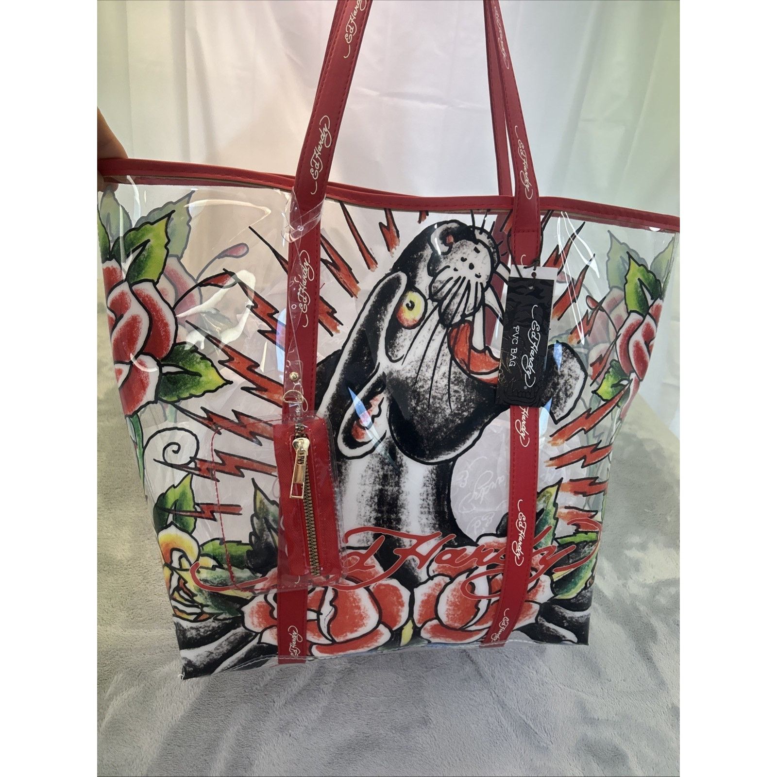 Ed Hardy NEW Ed Hardy Black Panther Large Tote Bag Women's Clear Bag Size ONE SIZE - 1 Thumbnail