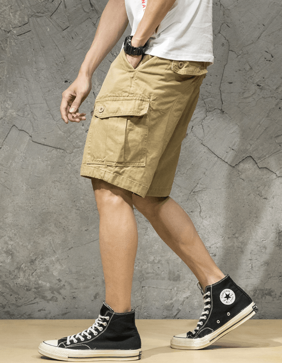 Japanese Brand × Vintage Japanese retro trend casual loose cargo shorts men Size US 32 / EU 48 - 2 Thumbnail
