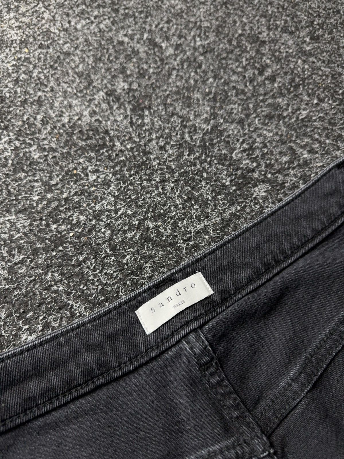 Sandro Sandro Paris Distressed Black Denim Jeans Straight Fit Size 30" / US 8 / IT 44 - 12 Thumbnail