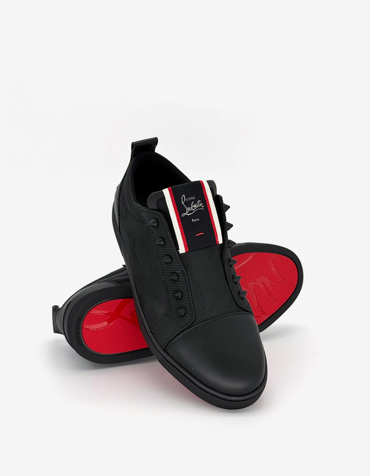Christian Louboutin F.A.V Fique A Vontade Germoetric Black Trainers Size US 10 / EU 43 - 6 Thumbnail