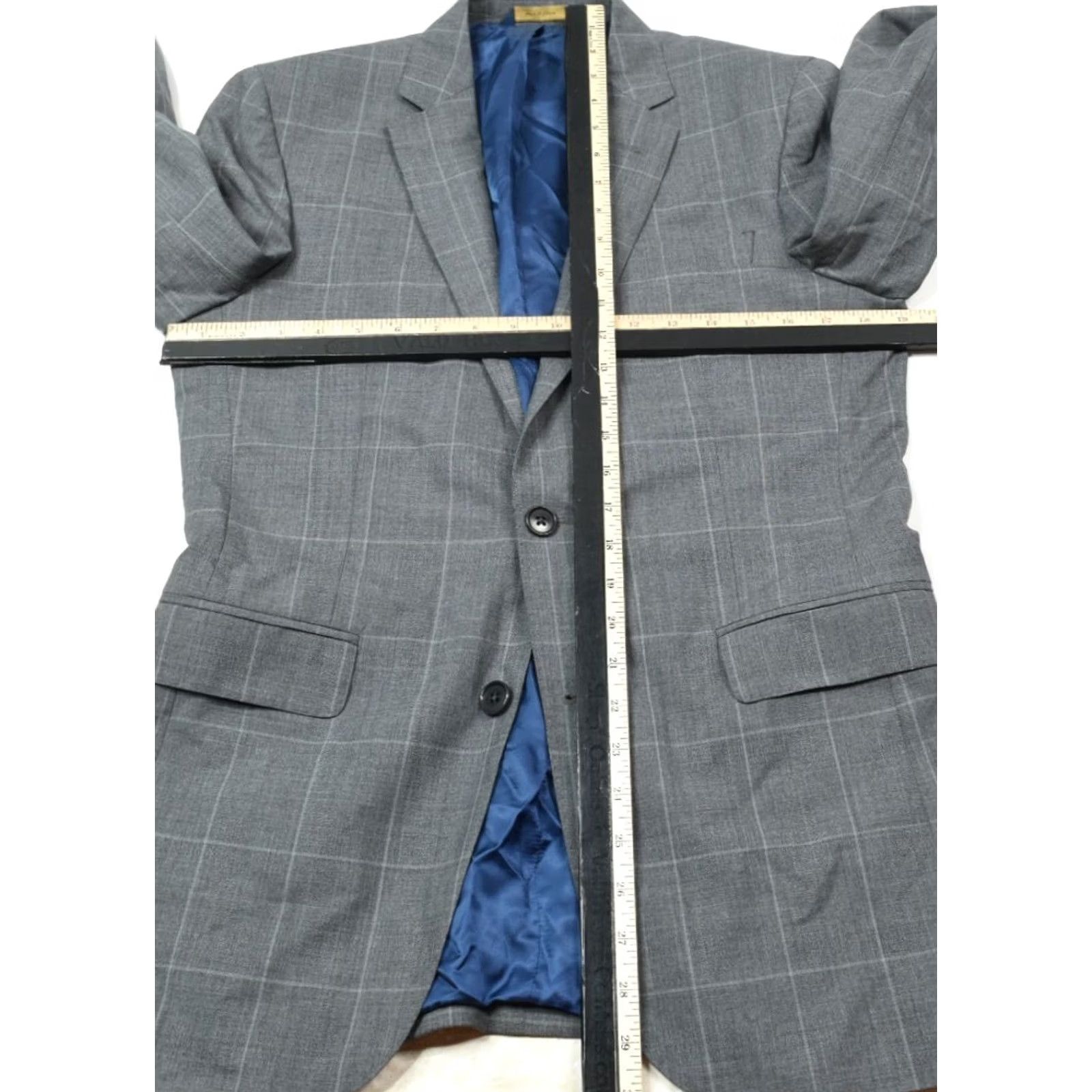 Brooks Brothers Brooks Brothers Blazer Mens 38R Gray Plaid Wool Slim 2-Button Notch Lapel Single-Breasted Regular Jacket Coat Spring Fall Winter Vintage: No Size 38R - 6 Thumbnail
