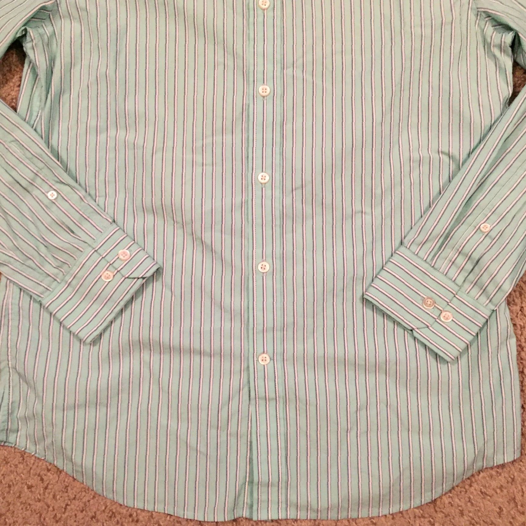 Banana Republic Banana Republic Shirt Mens Medium Blue Striped Long Sleeve Button-Up Slim Flex Size US M / EU 48-50 / 2 - 4 Thumbnail
