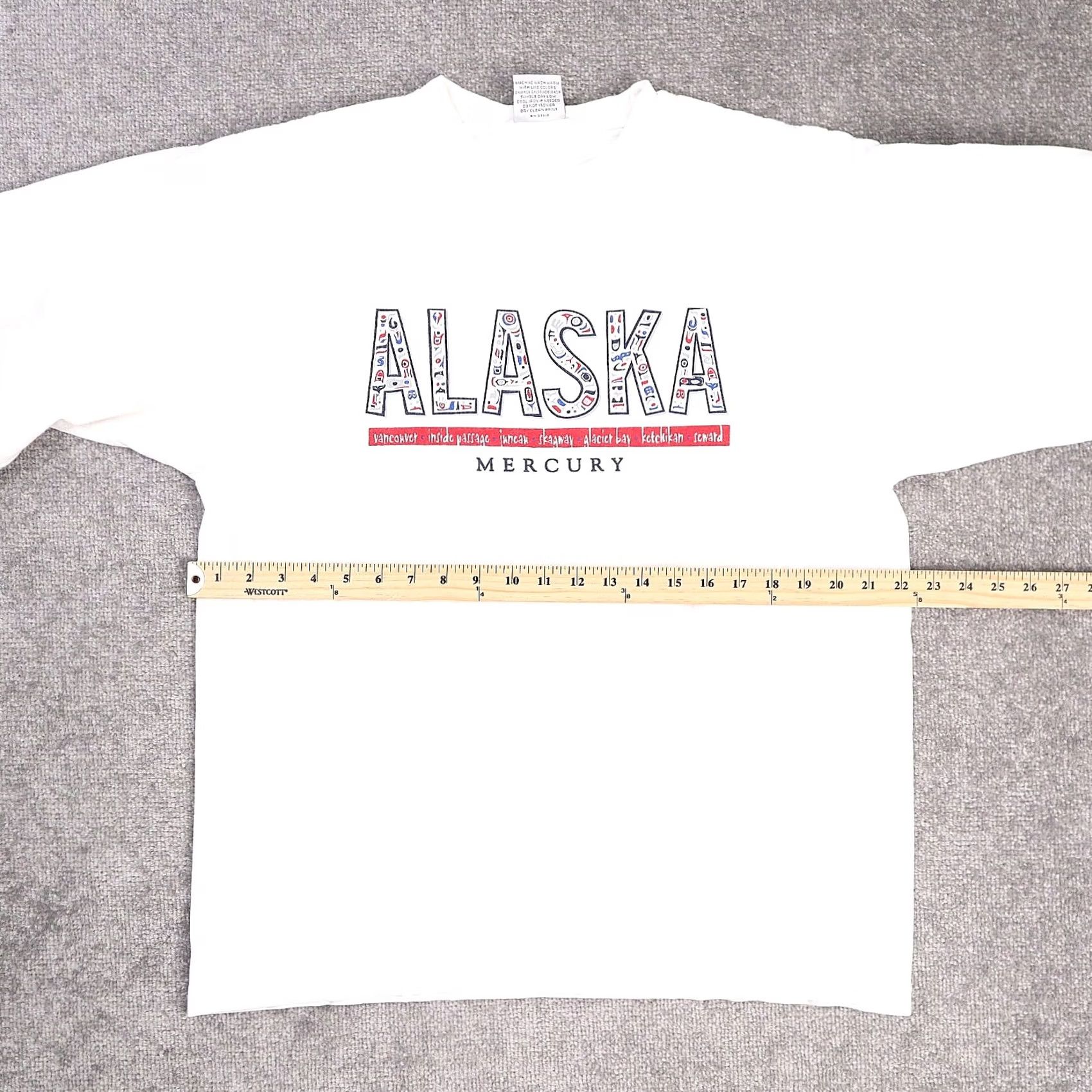 Vintage VINTAGE Alaska Mercury 90s USA Made in USA Cotton Long Sleeve T-Shirt L White Mens Size US L / EU 52-54 / 3 - 4 Thumbnail