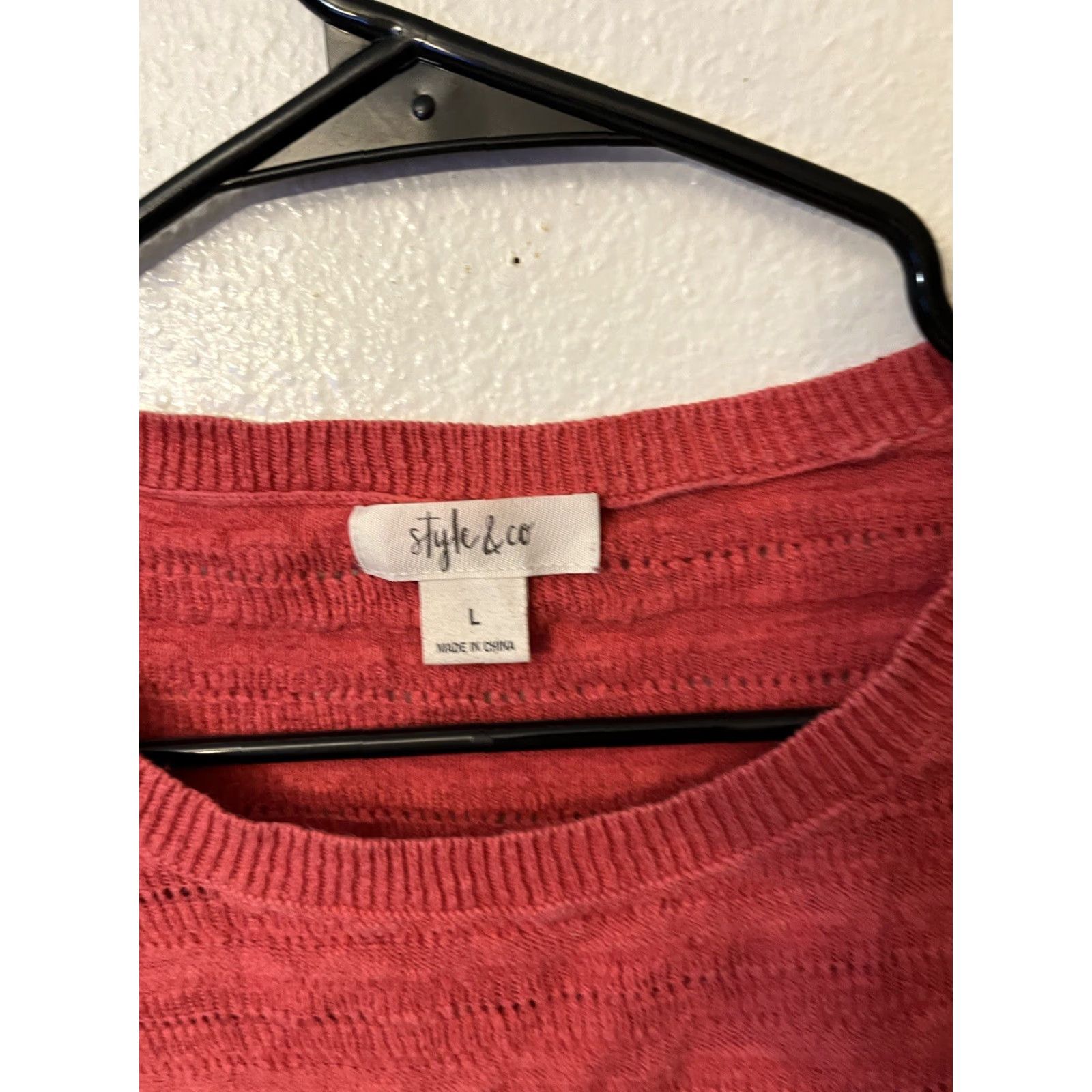 Vintage Style & Co. Women’s Salmon Crew Neck Pullover Sweater Size L Size L / US 10 / IT 46 - 2 Thumbnail