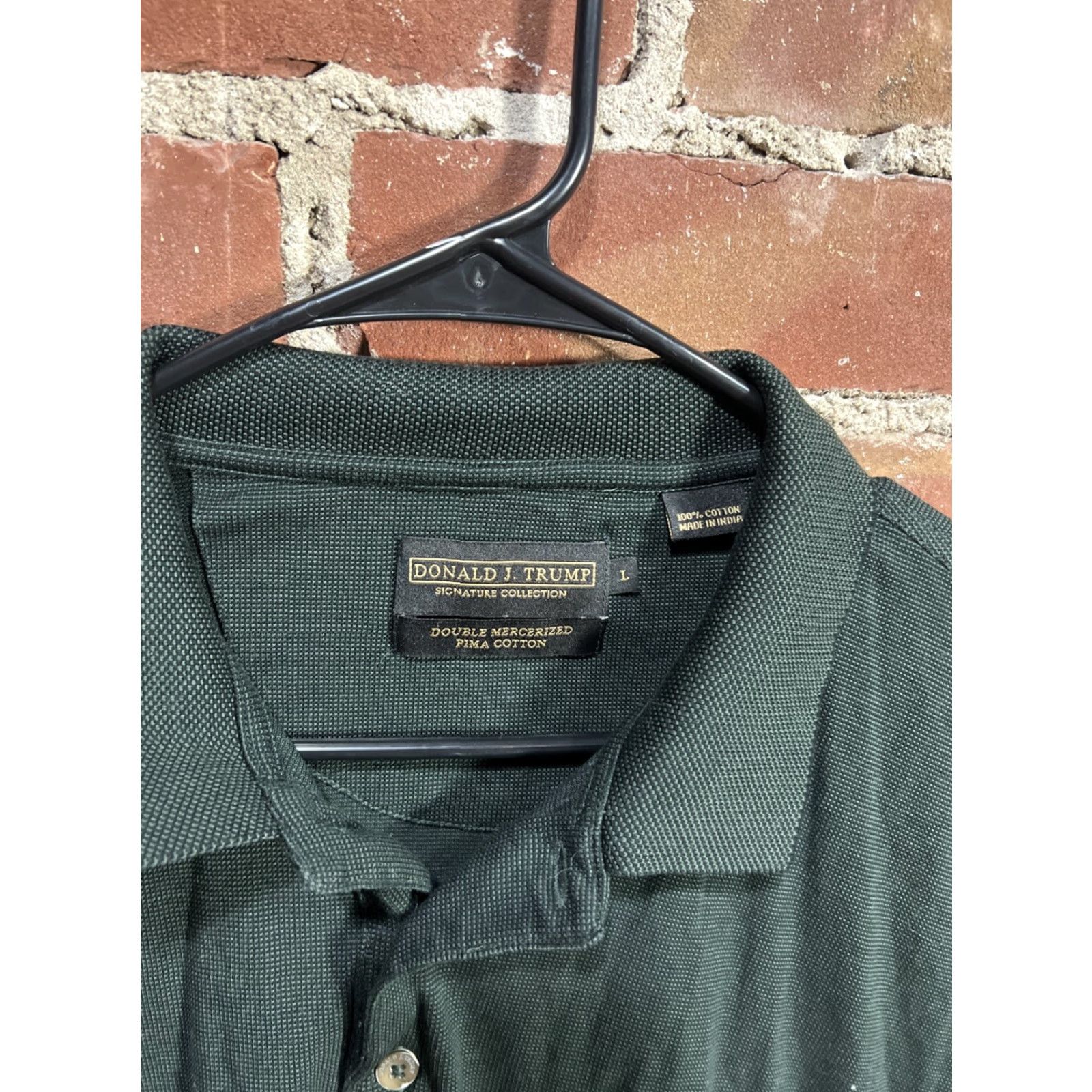 Vintage VINTAGE Donald J. Trump Polo Shirt Green Large Golf Short Sleeve Cotton Mercerized Pima Shirt Polo Men L Green Size US L / EU 52-54 / 3 - 2 Thumbnail