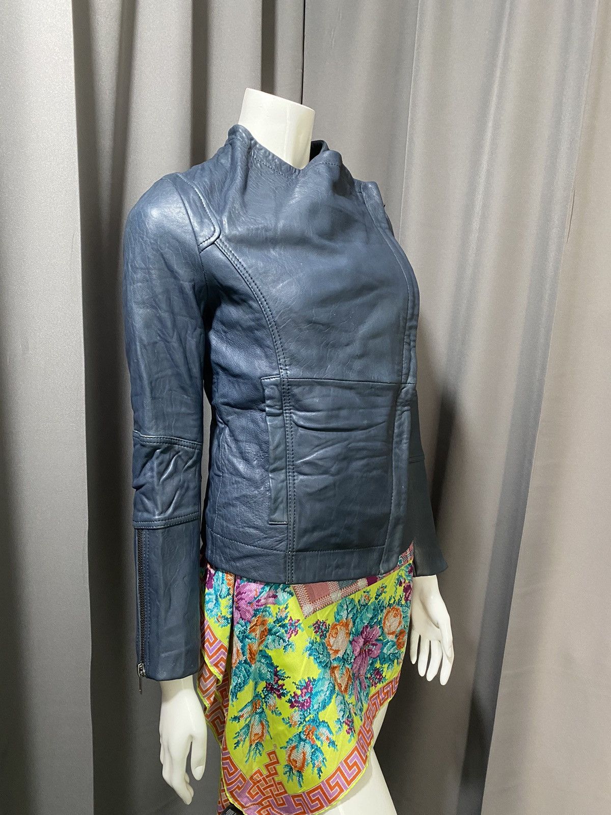 LIEBESKIND BERLIN Moto Biker Leather Product Sample Jacket Size S / US 4 / IT 40 - 4 Thumbnail