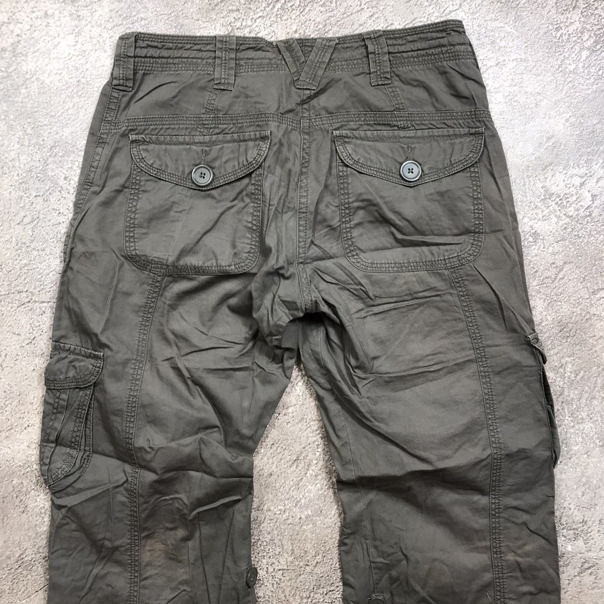 Vintage Vintage Y2K Baggy Cargo Pants Distressed Tactical Streetwear Size 28" / US 6 / IT 42 - 7 Thumbnail